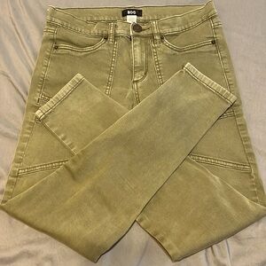 BDG Khaki green jeans with zippered bottoms